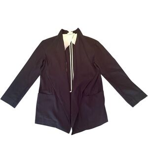 Pure DKNY Black Linen Blend Open Front Blazer/Jacket Size Medium MSRP $178